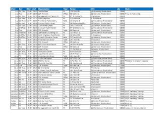 July 2025 RV Schedule