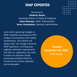 SNAP expedited - webinar